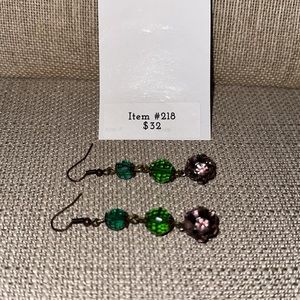 Unique Vintage Beaded Earrings #218 Handmade by Violette Grace